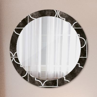 Lustro z nadrukiem dekoracyjne okrągłe Antyczne płytki