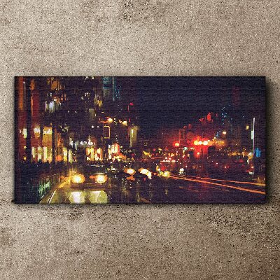 Obraz Canvas Miasto Noc Droga Czarny
