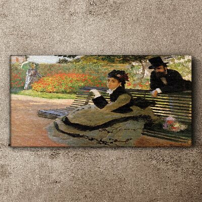 Obraz na Płótnie Kobieta Park Ławka Monet