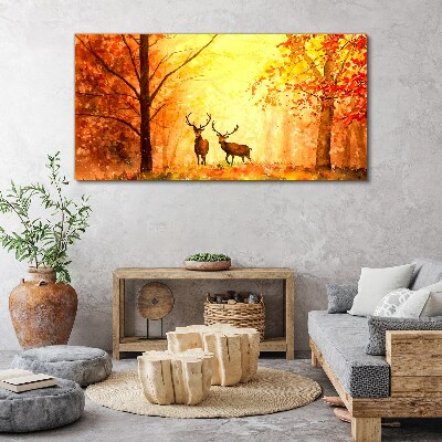 Obraz Canvas las jesień jelenie