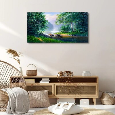 Obraz na Płótnie las rzeka krajobraz