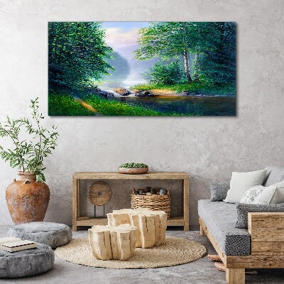 Obraz na Płótnie las rzeka krajobraz