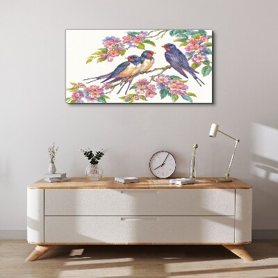 Obraz Canvas Zwierzęta Ptaki Kwiaty
