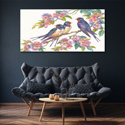 Obraz Canvas Zwierzęta Ptaki Kwiaty