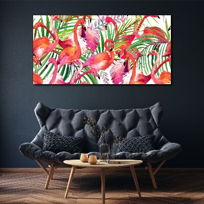 Obraz Canvas Nowoczesny flamingi liście