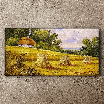 Obraz na Płótnie Malarstwo chata wieś
