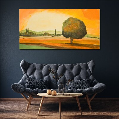 Obraz na Płótnie Malarstwo krajobraz drzewo