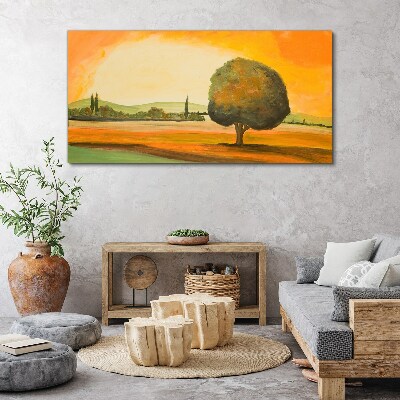 Obraz na Płótnie Malarstwo krajobraz drzewo