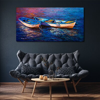 Obraz na Płótnie łodzie morze woda fale