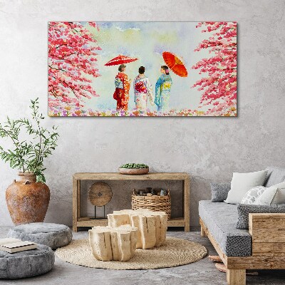 Obraz Canvas akwarele drzewa kwiaty