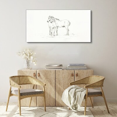 Obraz Canvas Rysunek Zwierzęta Konie