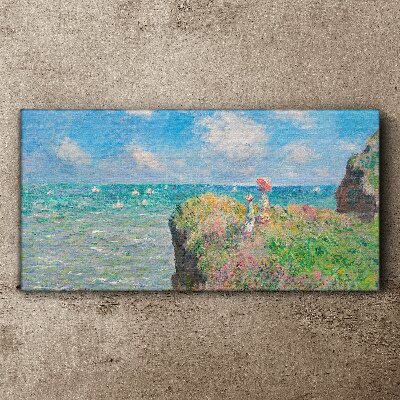 Obraz na Płótnie Obraz Szkło Cliff Walk at Pourville Monet