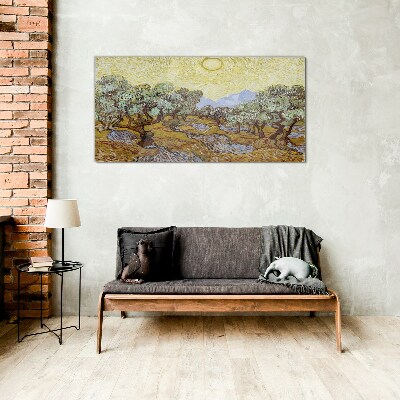 Obraz na Szkle Słońce Las Van Gogh