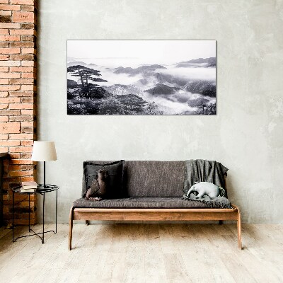 Obraz na Szkle góry las mgła