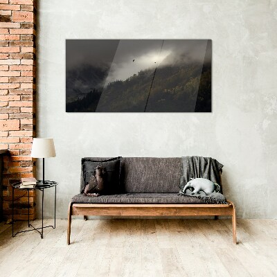 Obraz Szklany Malarstwo Chmura Góra
