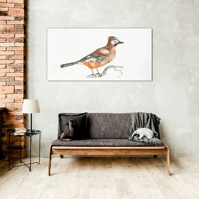 Obraz na Szkle Rysunek zwierzę ptak gałąź