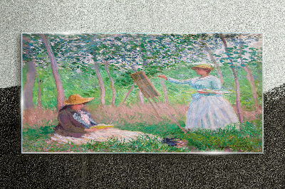 Obraz na Szkle Kobieta z Parasolem Monet