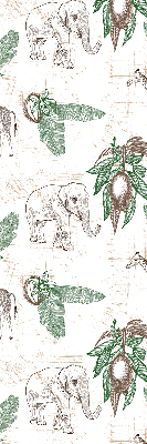Roleta na okno Żyrafy słonie i liście