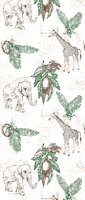 Roleta na okno Żyrafy słonie i liście