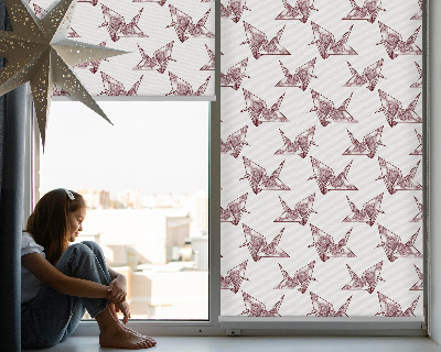Roleta okienna wewnętrzna Łabędzie z origami