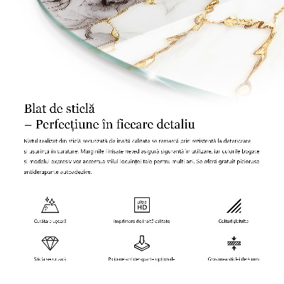 Blat szklany Jednolita czerń elegancka