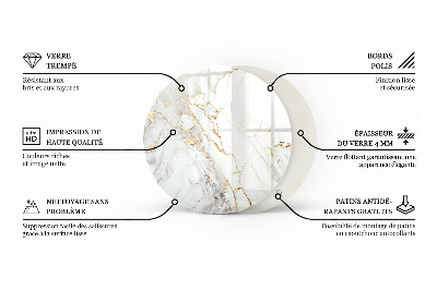 Blat szklany Marmurowa kompozycja graficzna