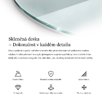 Blat na stolik okrągły transparentny