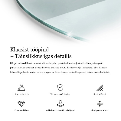 Blat na stolik okrągły transparentny