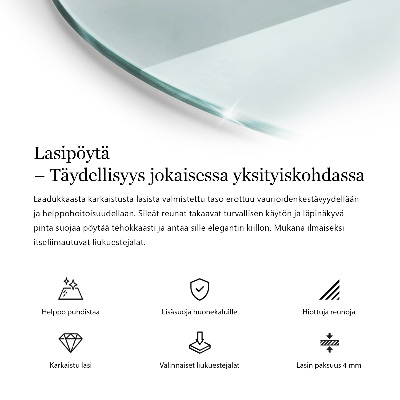 Blat na stolik okrągły transparentny