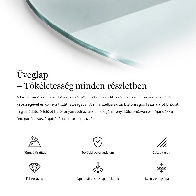 Blat na stolik okrągły transparentny