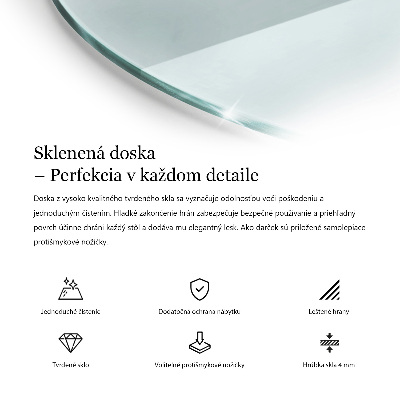 Blat na stolik okrągły transparentny