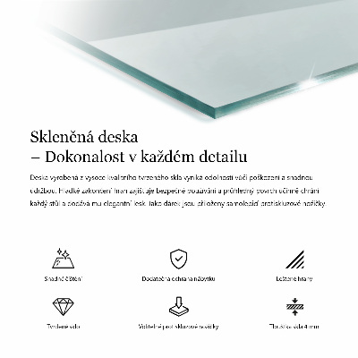 Szklany blat prostokątny transparentny