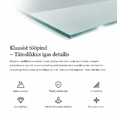 Szklany blat prostokątny transparentny