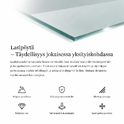 Szklany blat prostokątny transparentny
