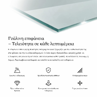 Szklany blat prostokątny transparentny