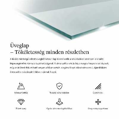 Szklany blat prostokątny transparentny