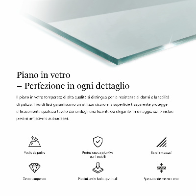 Szklany blat prostokątny transparentny