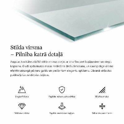 Szklany blat prostokątny transparentny