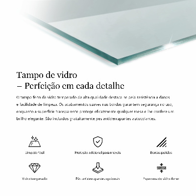 Szklany blat prostokątny transparentny