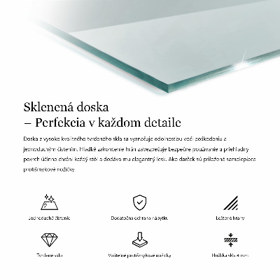 Szklany blat prostokątny transparentny
