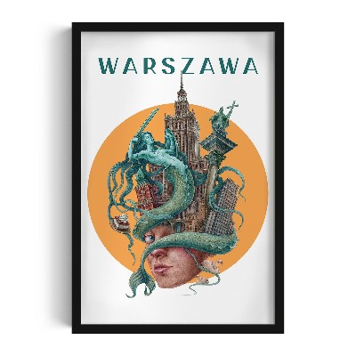 Obraz w czarnej ramce Warszawa