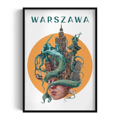Obraz w czarnej ramce Warszawa