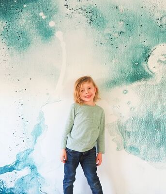 Fototapeta Marmur w Niebieskie Plamy Malowany