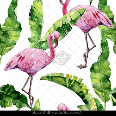 Fototapeta Flamingi Pośród Liści