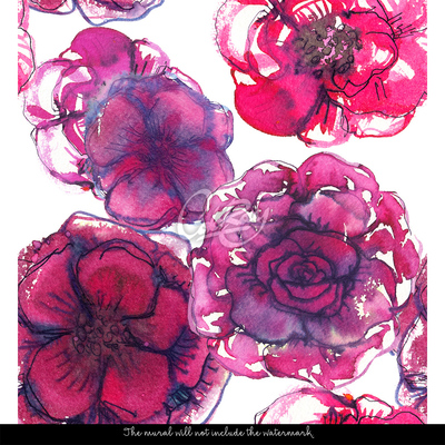 Fototapeta Czerwone Róże w Styli Watercolor