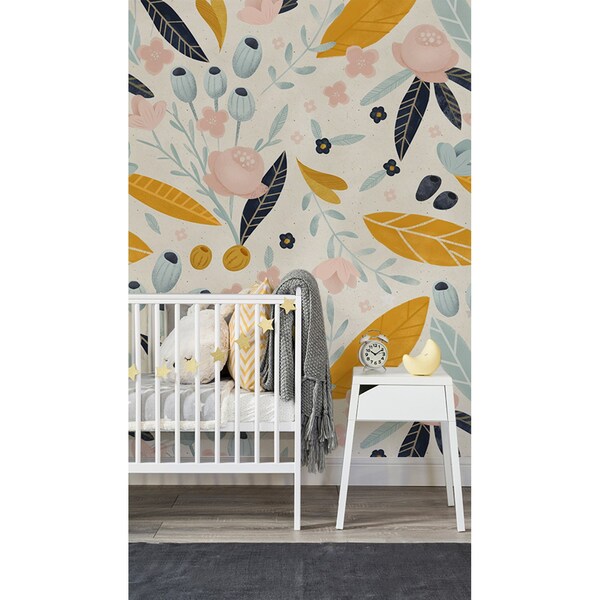 Fototapeta Pastelowe Kwiatuszki w stylu retro