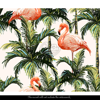 Fototapeta Egzotyczne Flamingi w tropikach