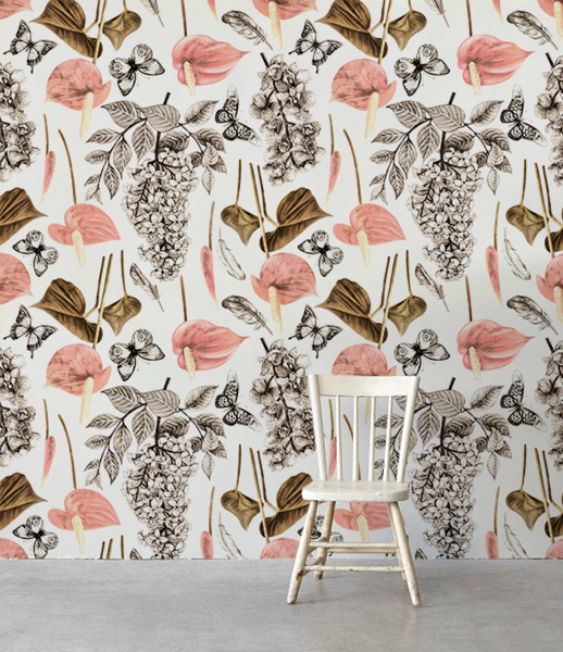 Fototapeta Wiosenne Kwiaty i Motyle