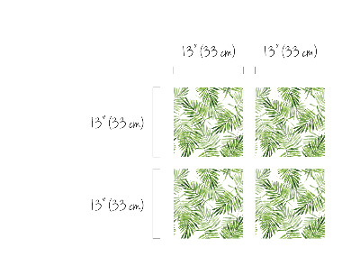 Naklejki Ikea Kallax Egzotyczne Zielone Liście Palmy