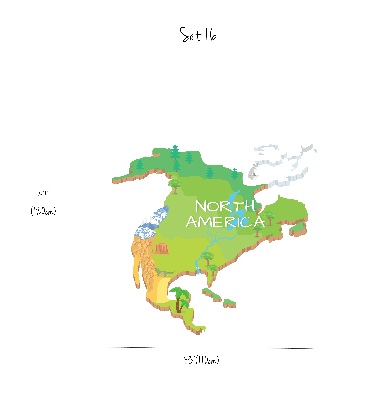 Naklejki na ścianę Mapa Północnej Ameryki